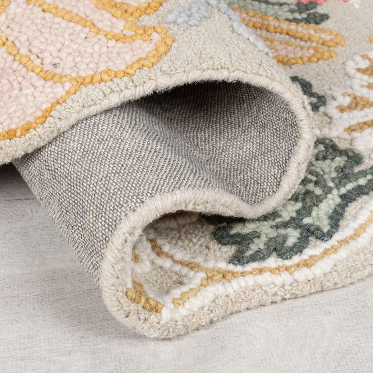WOLLTEPPICH Shaped Botanisch Floral, Wohnzimmer Hellrosa Rechteckig 200x290 - Rosa, Textil (200/290cm) - KADIMA DESIGN