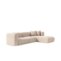 ECKSOFA L-Form, Chenille-Stoff Cremona, Creme, Rechts, GRETA - Creme, Holz (318/179cm) - Kaiser Möbel
