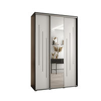 SCHWEBETÜRENSCHRANK 235,2/160/45 3-türig - Silberfarben/Schwarz, Holz/Metall (160/235/45cm) - Abiks Möbel