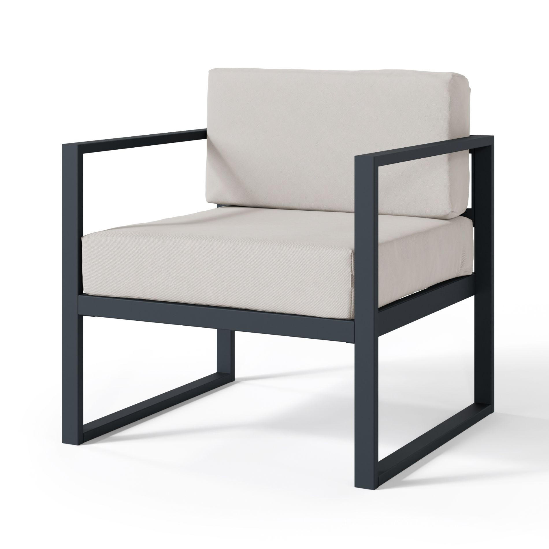 LOUNGESESSEL Dywilly Grau/Schwarz mit wasserabweisendem Stoff - Grau, Textil (69/72/65cm) - Selsey