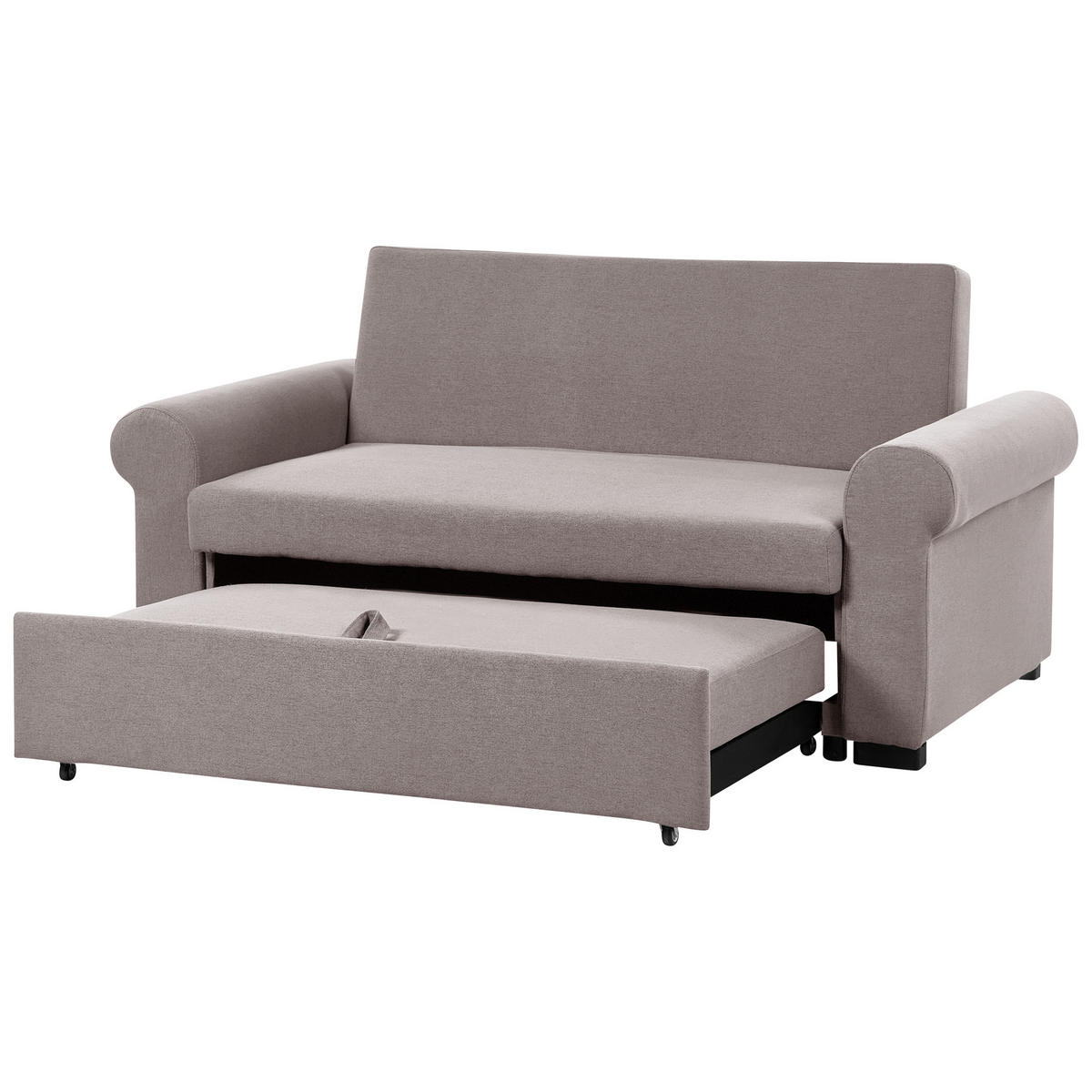 2-SITZER-SCHLAFSOFA Leinenoptikhellbraun Silda - Braun, Textil (173/92/93cm) - Beliani