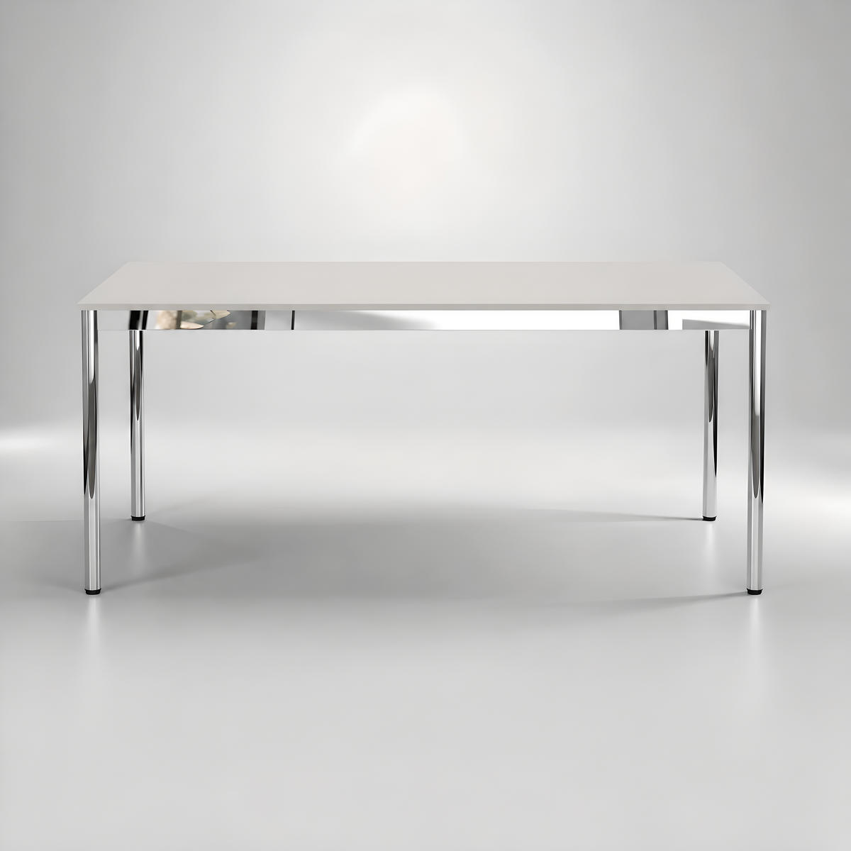 SCHREIBTISCH VST1 160 x 90 cm Lichtgrau – höhenverstellbar - Chromfarben/Grau, Holzwerkstoff (160/90/75.5cm) - Versee