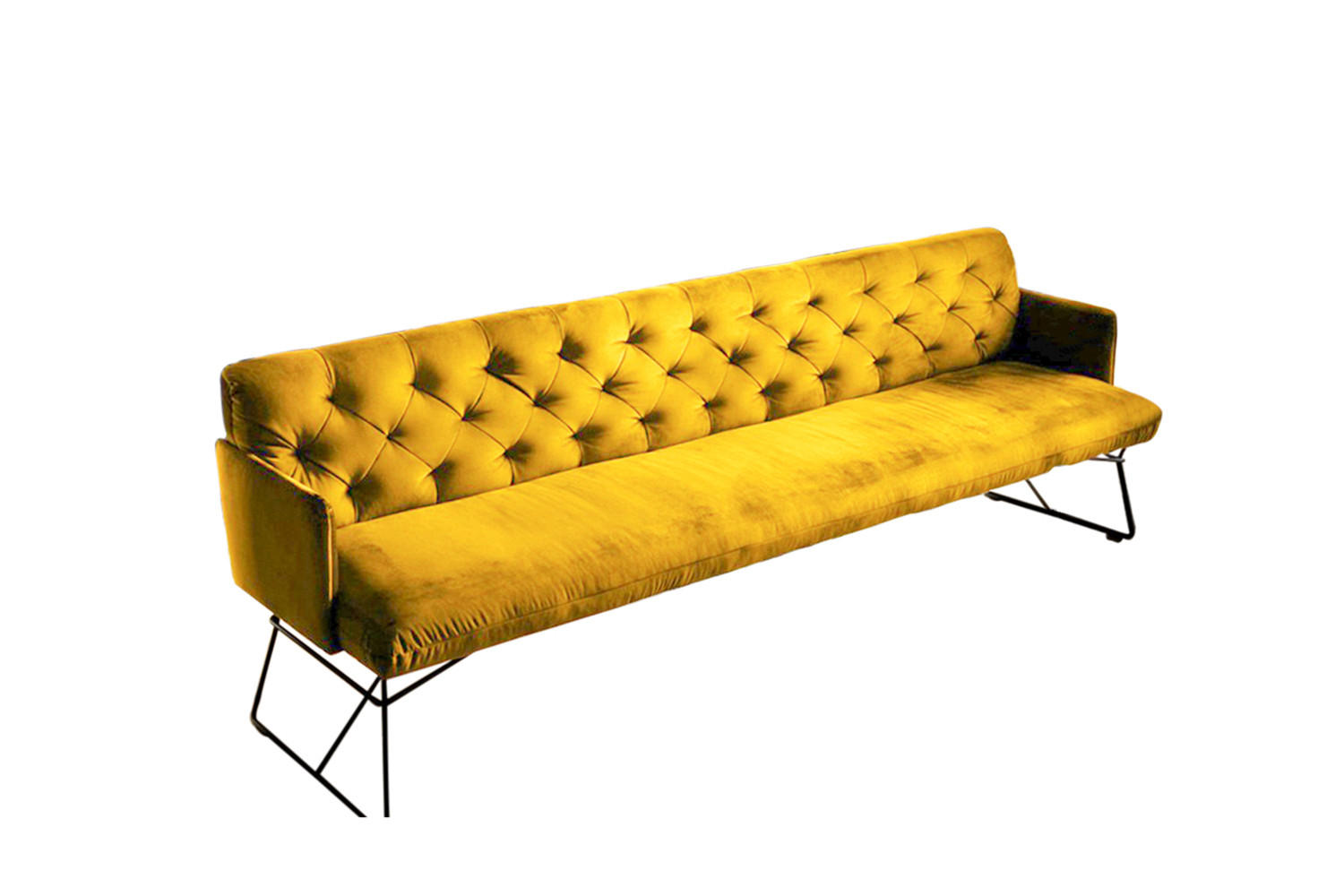 ESSZIMMERBANK CHARME Gelb Velvet - Gelb, Textil (166/85/68cm) - KAWOLA