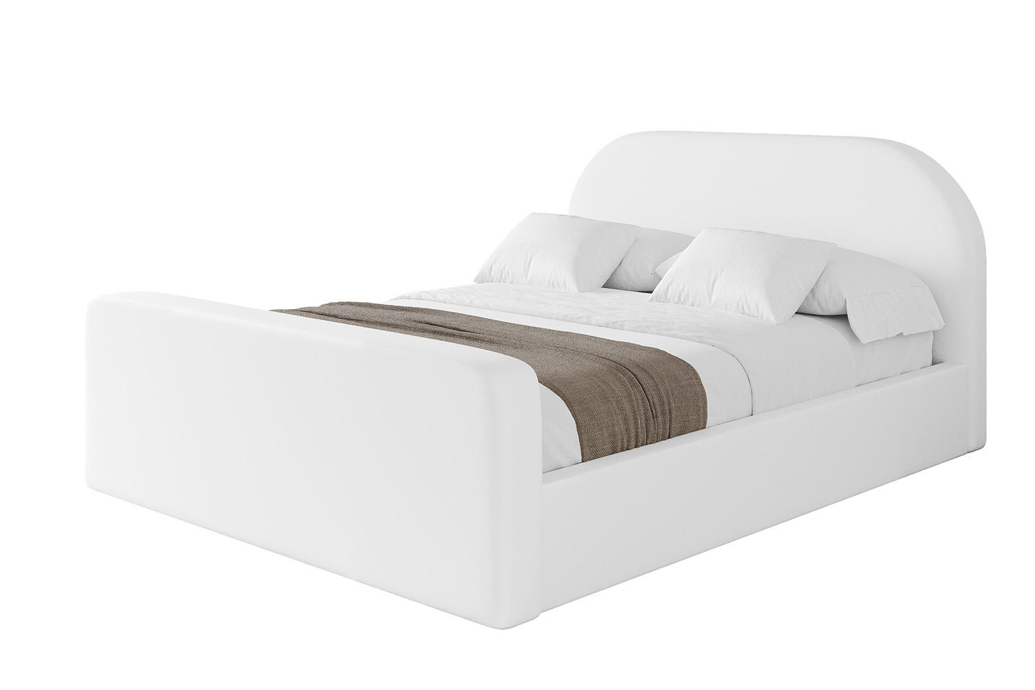 POLSTERBETT mit Bettkasten, Fußteil und Lattenrost, Boxbett mit Matratze H3/H4 - TIVON-Z 180x200 Weiß Kunstleder - Weiß Hochglanz, Holzwerkstoff/Textil (180/200cm) - ALTDECOR