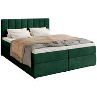 BOXBETT Denver mit Topper 140/200 Grün - Grün, Holzwerkstoff/Textil (140/200cm) - Bromarkt