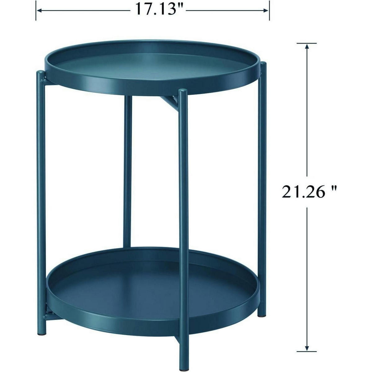 BEISTELLTISCH rund Metall Marineblau 40 cm - Dunkelblau, Metall (43.4/43.4/53.9cm)