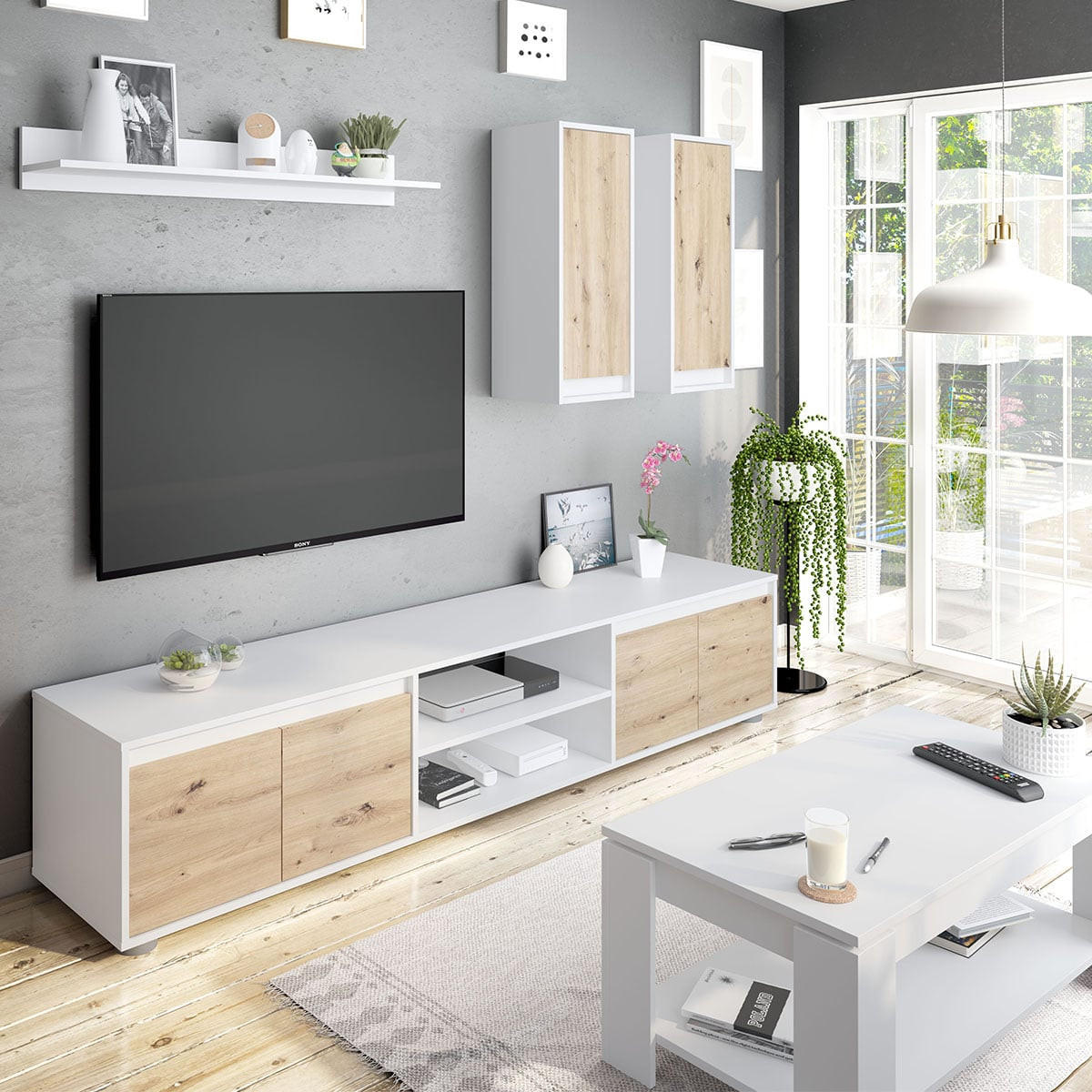 COUCHTISCH mit hochklappbarer Tischplatte L102 cm - Ambit - Weiß, Holzwerkstoff (102/50/43cm) - Calicosy