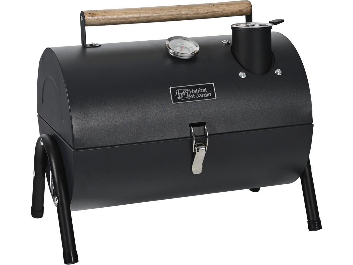 HOLZKOHLENGRILL captain Schwarz - Schwarz, Metall (27/43/42cm) - Habitat Garten