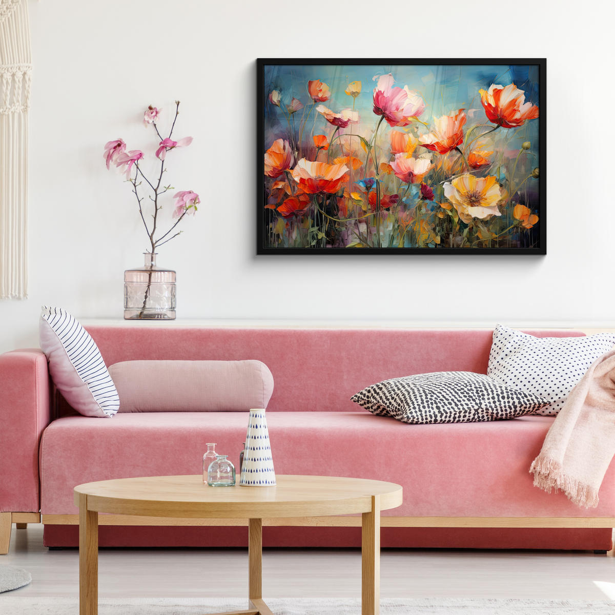 ZARÁMOVANÝ PLAGÁT Kvety - Akvarel - Umenie - Botanické - Príroda 90x60 cm - oranžová, papier (90/60cm) - MuchoWow