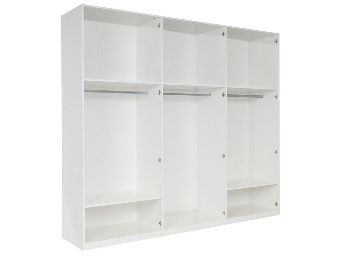 KLEIDERSCHRANK Weiß Hochglanz 270/237/61 - Weiß Hochglanz, Holzwerkstoff (270/237/61cm) - RAUMHIRSCH FURNITURE