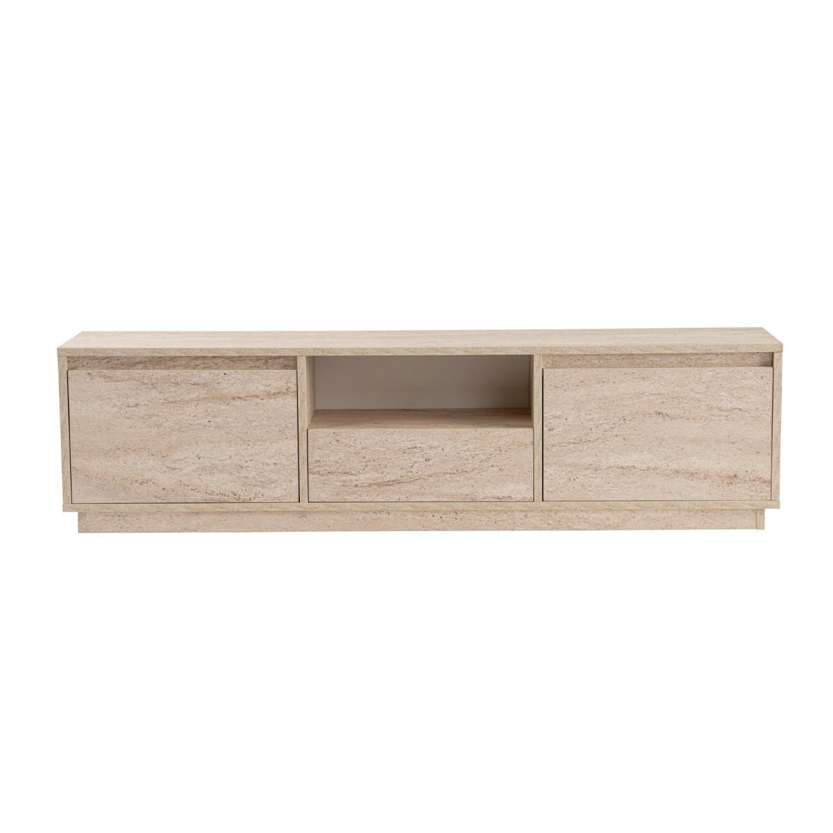 TV-MÖBEL mit 3 klappbaren türen und 1 offenem fach - vanguard 160/29,5/42 cm - Beige, Holzwerkstoff (29.5/42/160cm) - Calicosy