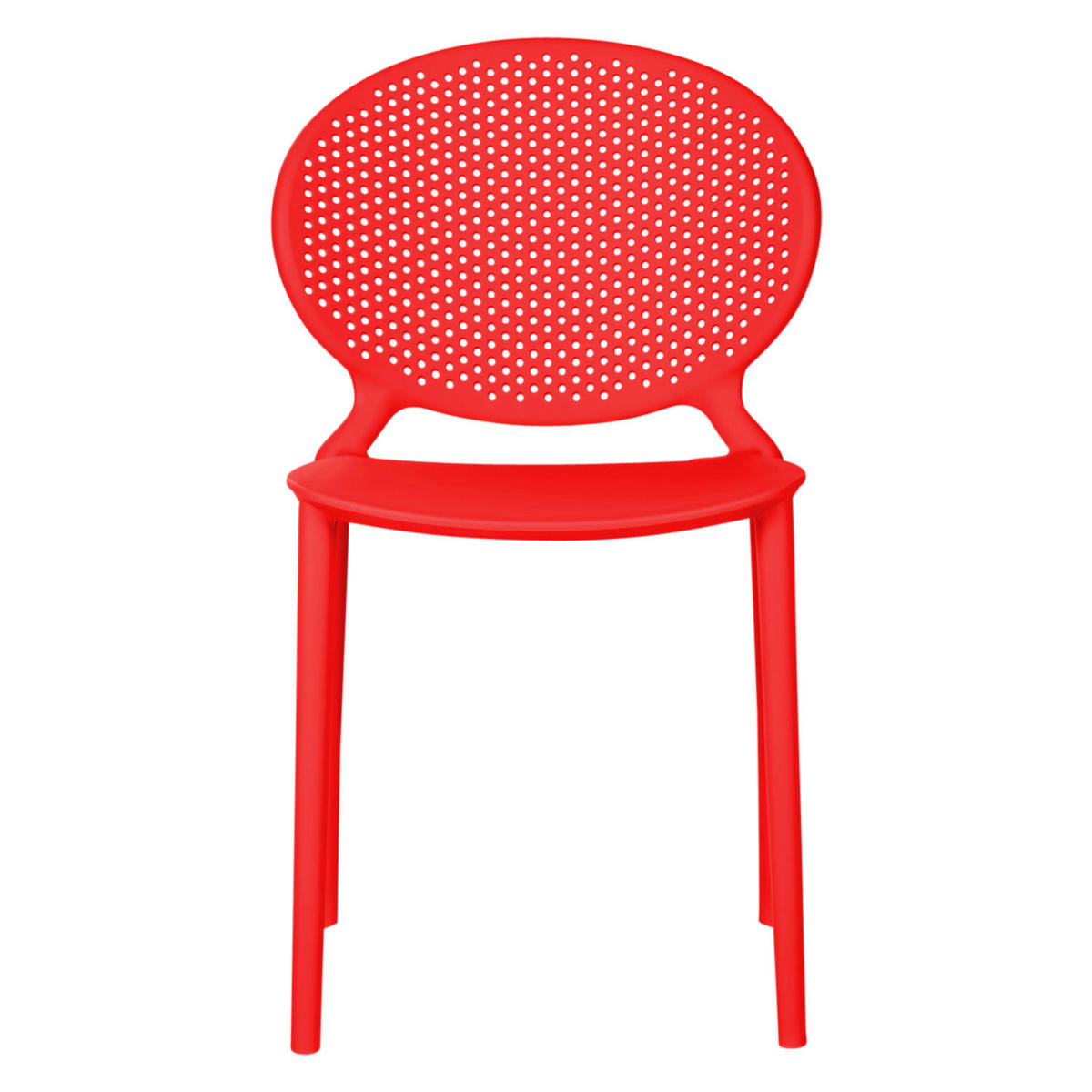 GARTENSTUHL 4er-Set Kunststoff Rot - Rot, Kunststoff (41/77/48cm) - Homestyle4u