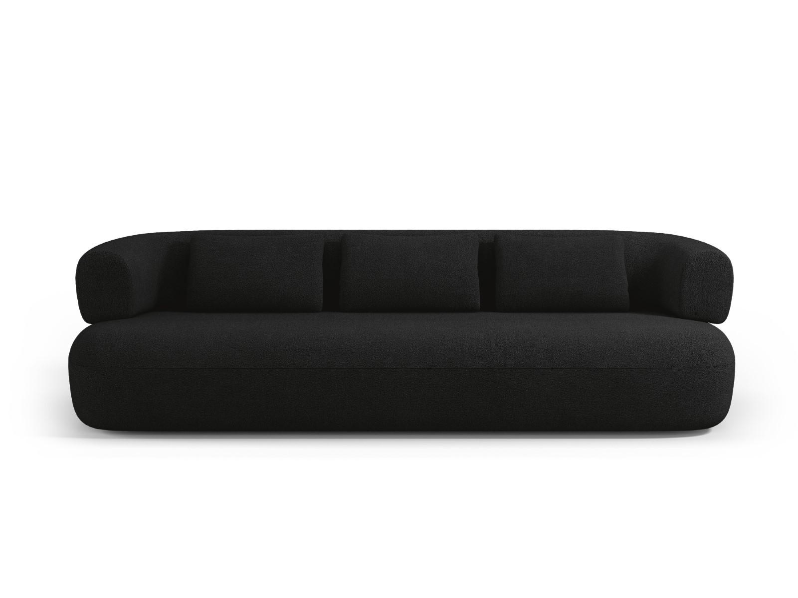 SOFA Jenny aus Boucle schwarz 4 Sitzplätze - Schwarz, Textil (90/73/226cm) - Micadoni