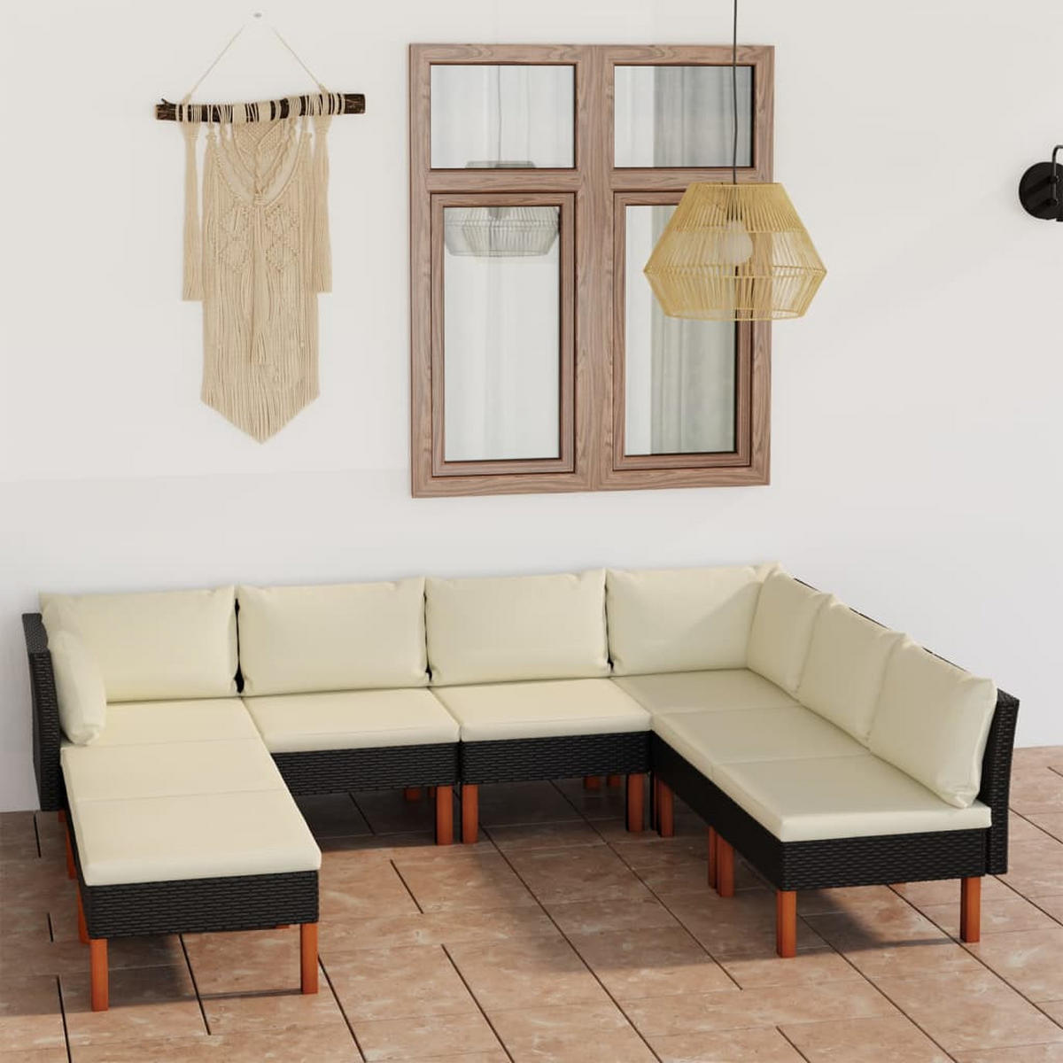 GARTENSET Refvik 8-teilig - Schwarz, Metall - Nettlife