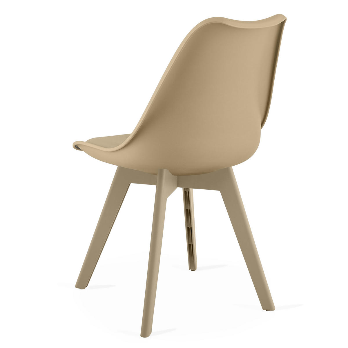 ESSZIMMERSTUHL RIKX dunkelbeiger Sitz, beige Beine - Beige, Leder (49/82/43cm) - Valora