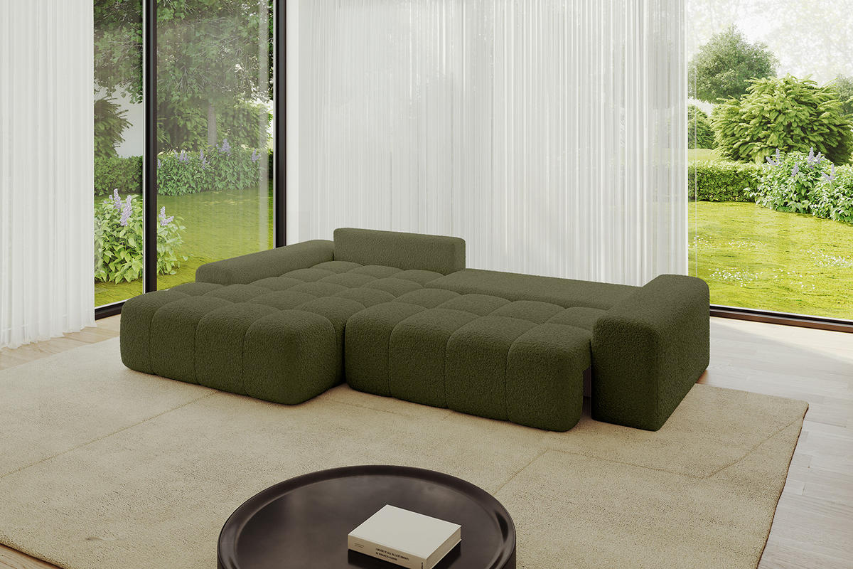 ECKSOFA Ottomane Links ENSI-L - 267x164x88 cm Olivgrün - Olivgrün, Holzwerkstoff/Kunststoff (267/164cm) - ALTDECOR