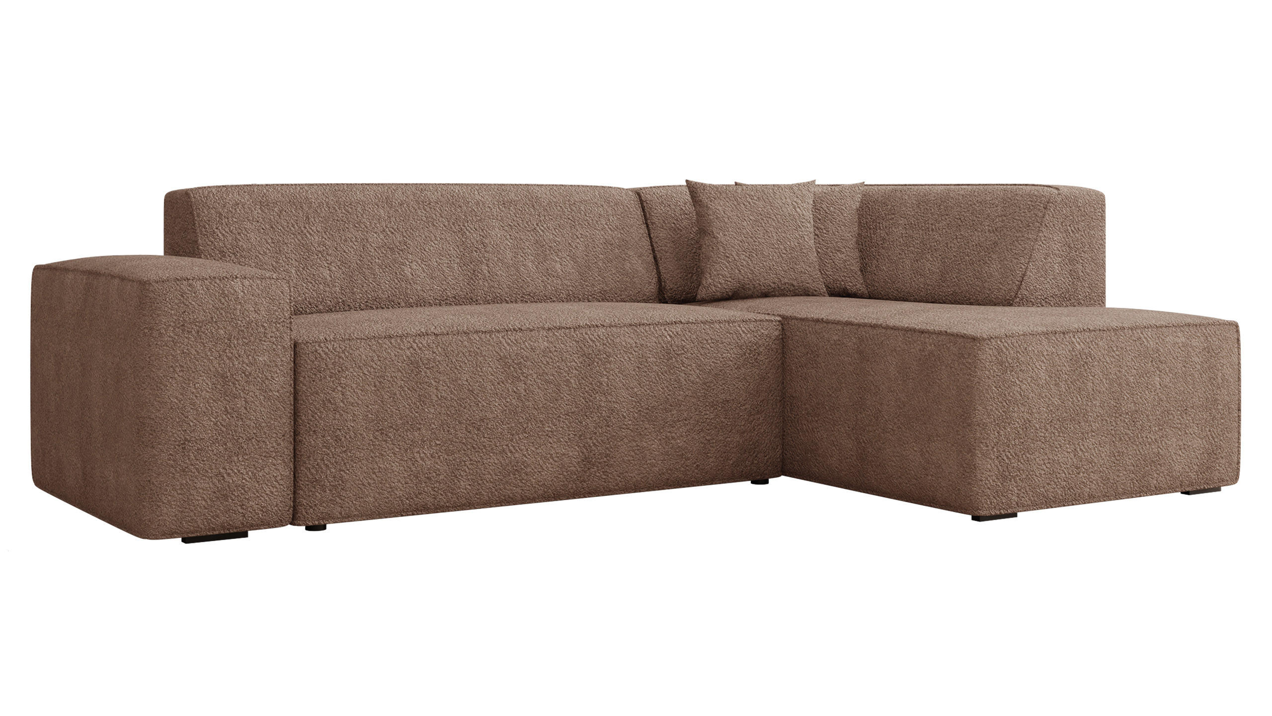 ECKSOFA Lordin, Seite: Rechts - Hellbraun, Holz/Textil (267/205cm) - MIRJAN24