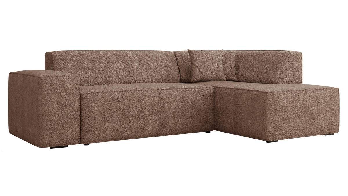 ECKSOFA Lordin, Seite: Rechts - Hellbraun, Holz/Textil (267/205cm) - MIRJAN24