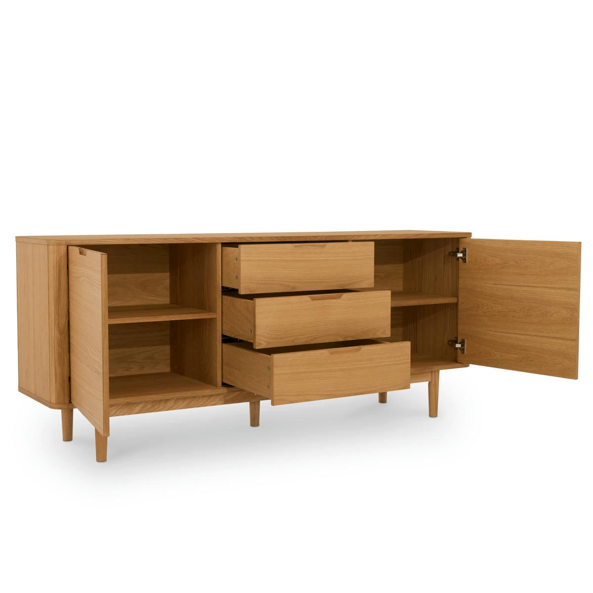 SIDEBOARD Eiche massiv - Eichefarben/Braun, Holz/Holzwerkstoff (180/75/45cm) - Furnhouse