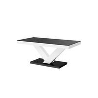 COUCHTISCH rechteckig Schwarz Weiß Hochglanz 120/60/49 cm - Schwarz Hochglanz/Weiß Hochglanz, Holzwerkstoff (60/120/49cm)