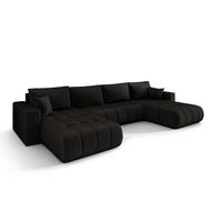 ECKSOFA mit schlaffunktion und bettkasten MILO U PREMIUM, stoff MONOLITH, Anthrazit - Anthrazit, Holz (384/190cm) - Kaiser Möbel