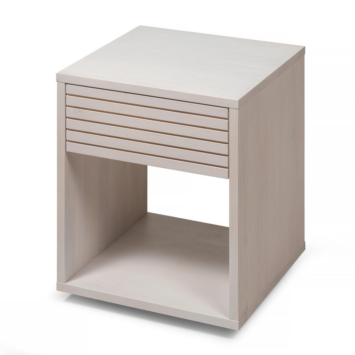 NACHTTISCH Emma 2er Set, weiße Birke, 38/40/50 cm - Weiß, Holz (40/50/38cm) - WOODEK