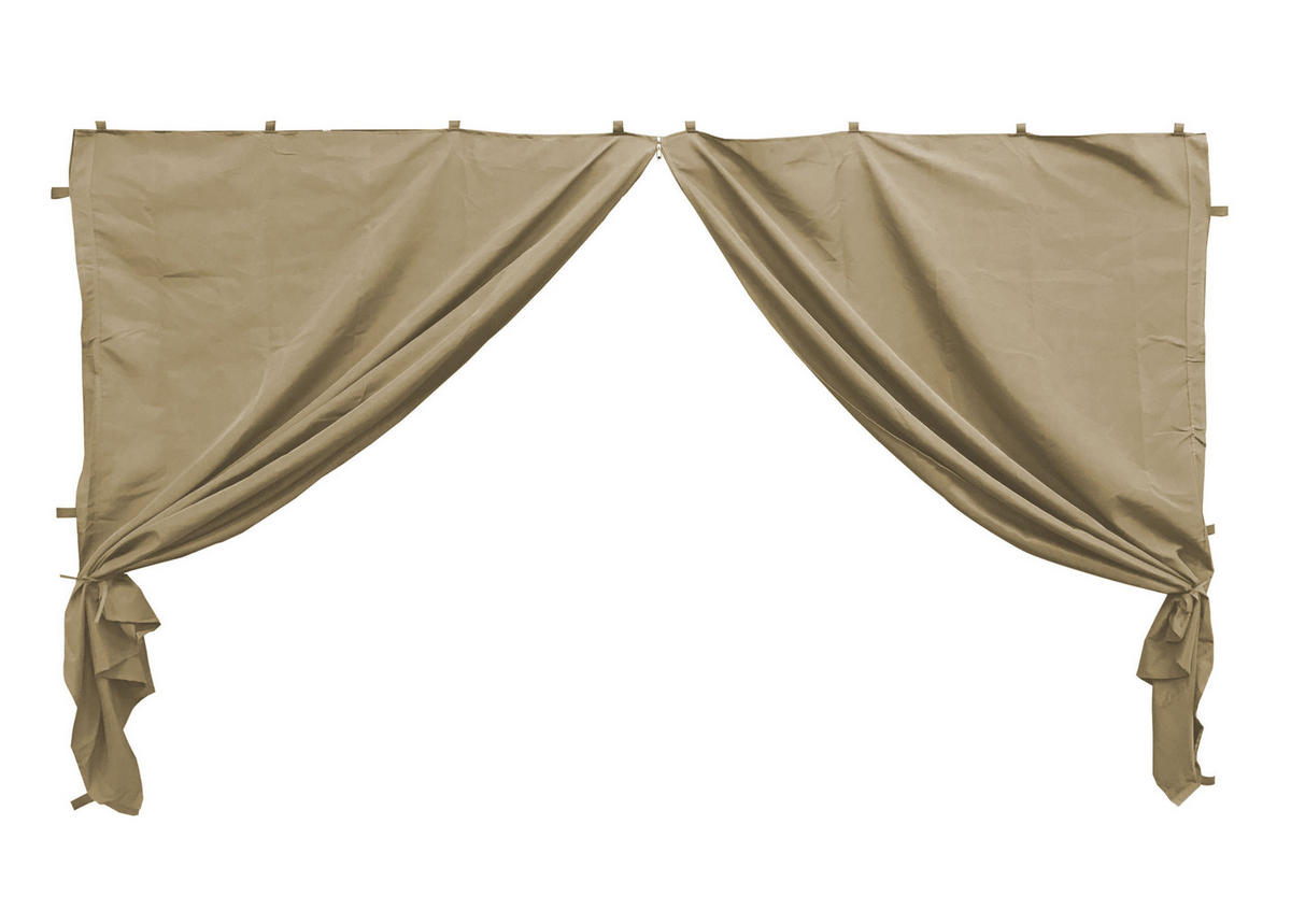 2 Seitenteile mit RV für Pavillon 3x4m beige - Beige, Textil (250/190/350cm) - QUICK STAR