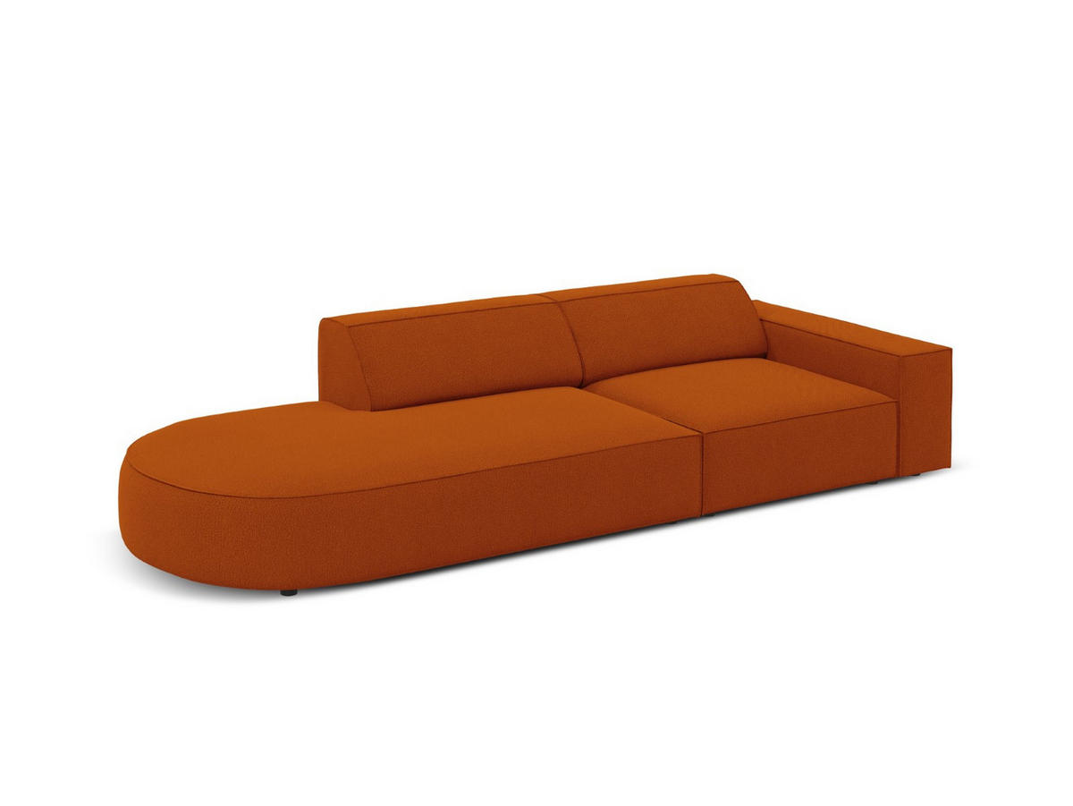 LINKES-SOFA Jodie aus strukturiertem Stoff terrakotta 3 Sitzplätze - Terra cotta, Textil (102/70/262cm) - Micadoni