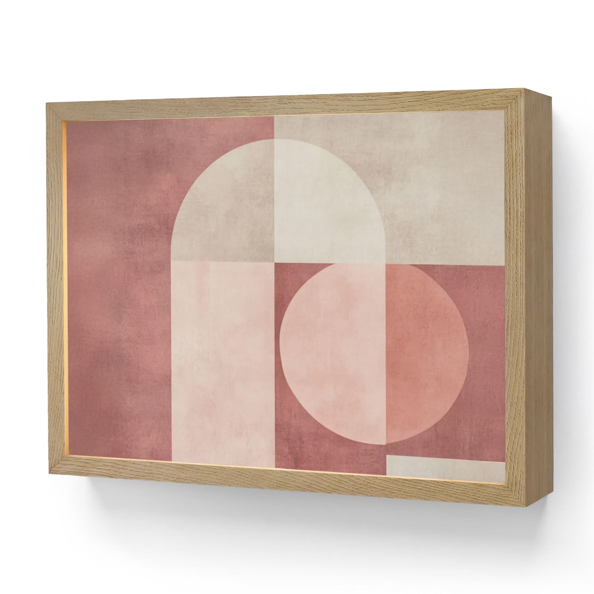 WANDLEUCHTE MIT AKKU Figuren - Abstrakt - Rosa 40x30 cm - Altrosa, Holzwerkstoff (40/30/8cm) - OnlyWow