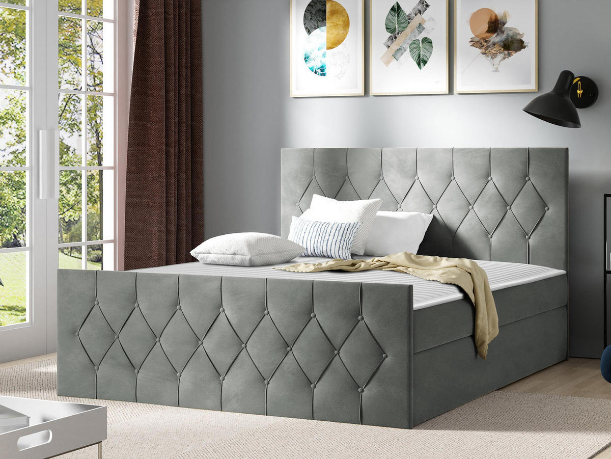 BOXBETT Sky Lux - H3 - Grau, Holz (200/200cm) - MIRJAN24