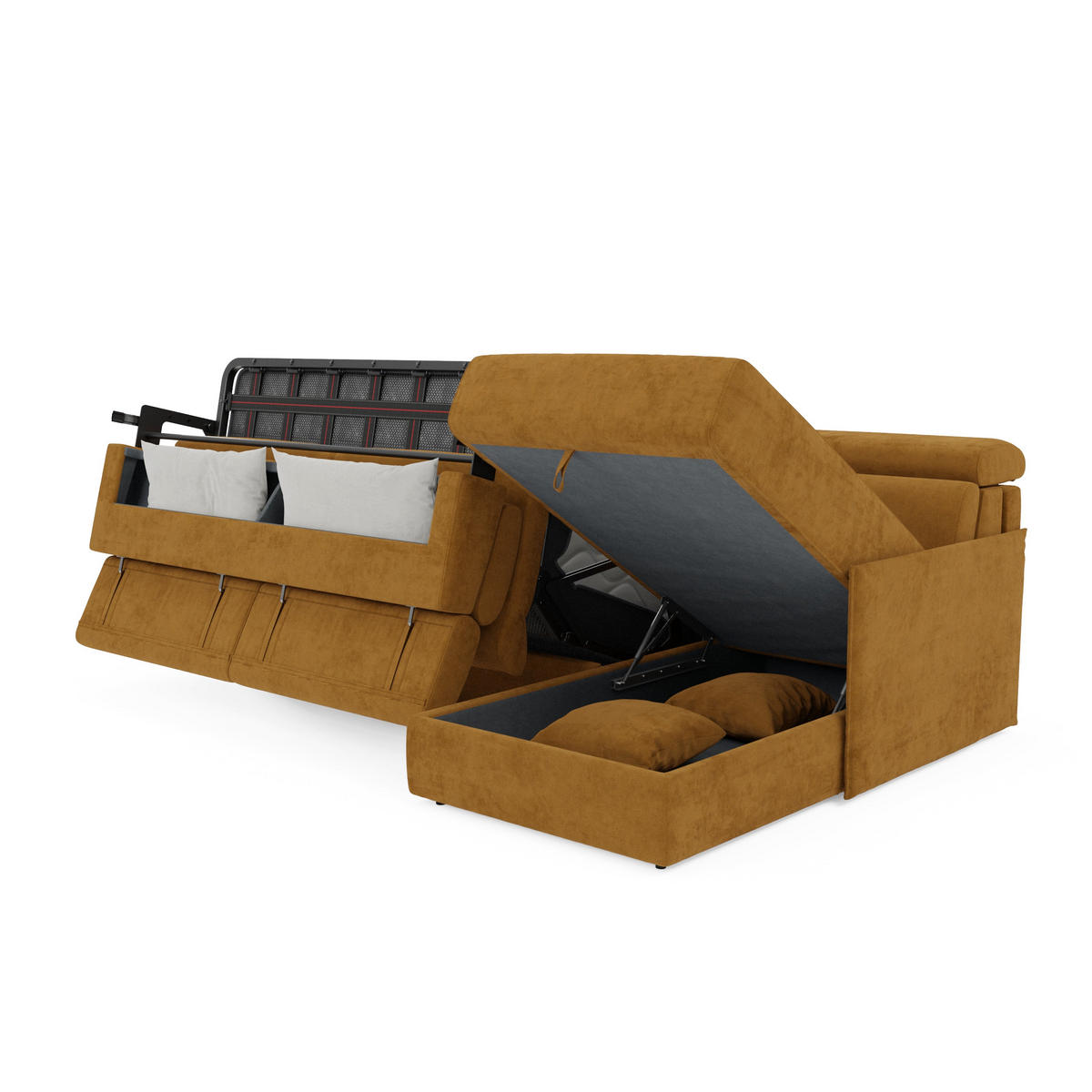 ECKSOFA Miryam - Gelb, Metall (232/98cm) - Divani.store