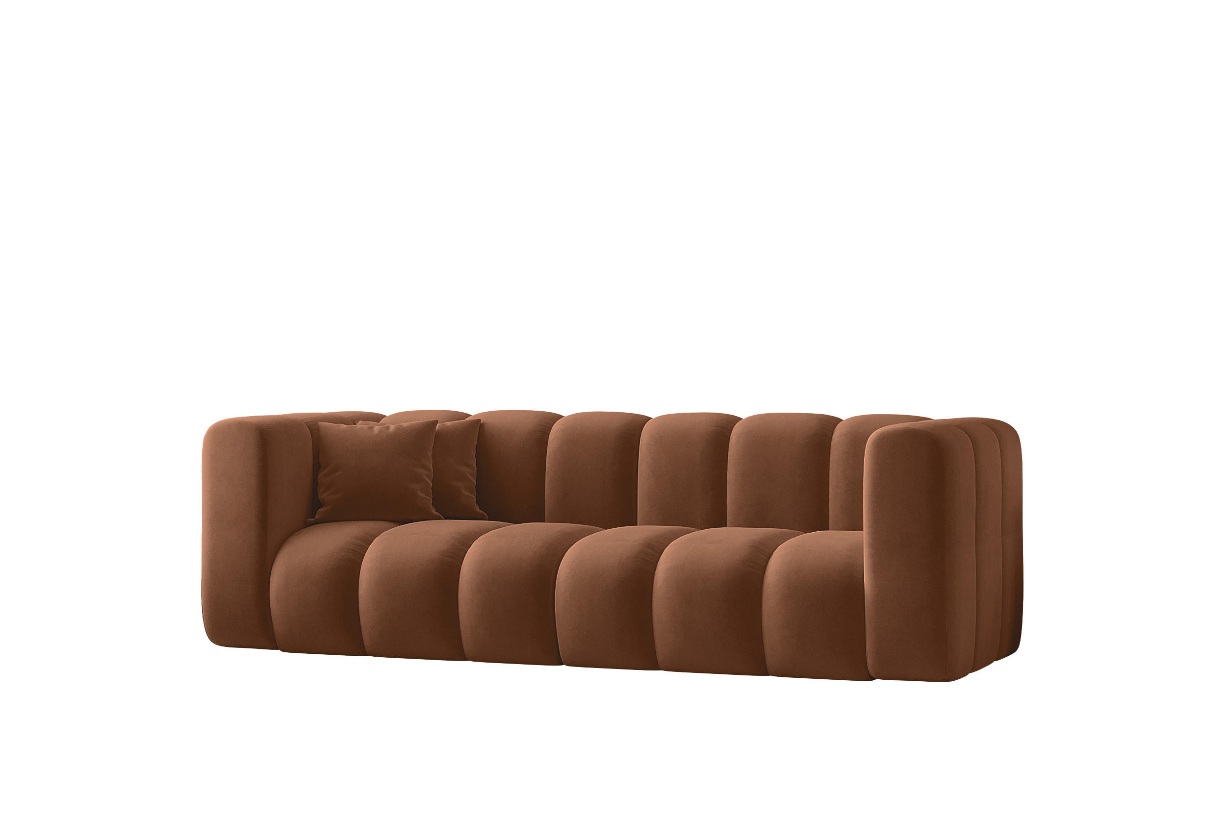 COUCH Dreisitzer-Sofa Grand Modular Stoff Salvador Braun - Braun, Holz (230/70/91cm) - Kaiser Möbel