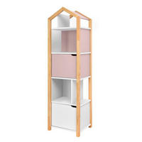 BÜCHERREGAL Rosa und weiß - Weiß, Holzwerkstoff (46/160/37cm) - Petits-meubles