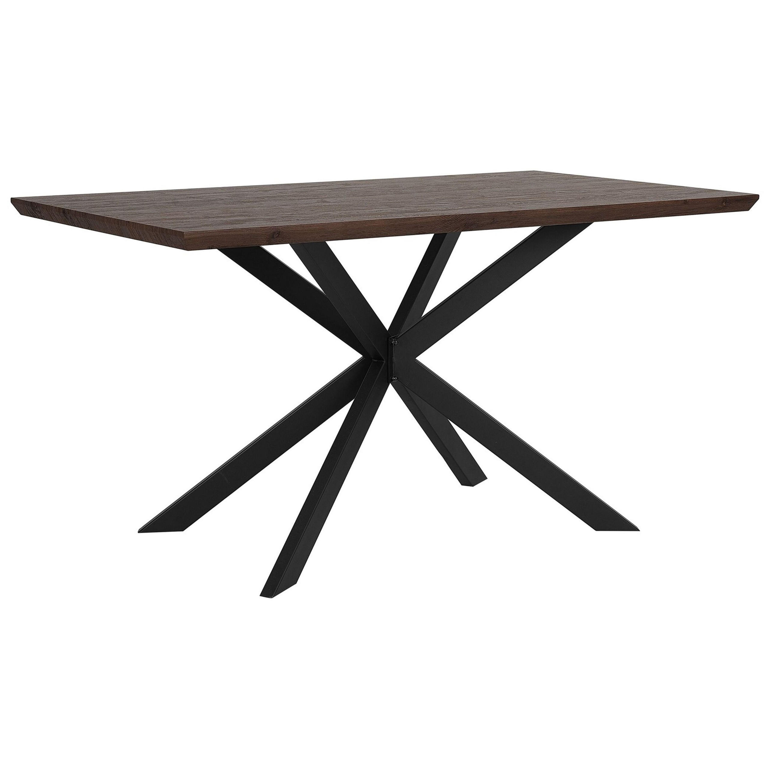 ESSTISCH 140/80/75 cm Dunkelbraun, Schwarz Rechteckig Spectra - Dunkelbraun, Holzwerkstoff (140/80/75cm) - Beliani