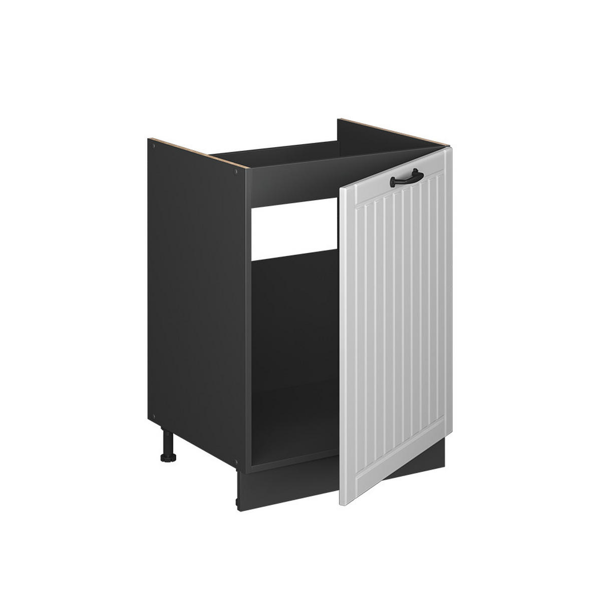 SPÜLENUNTERSCHRANK Fame-Line, Weiß Landhaus/Anthrazit, 60 cm - Anthrazit/Weiß, Holzwerkstoff (60/82/51.6cm) - Vicco