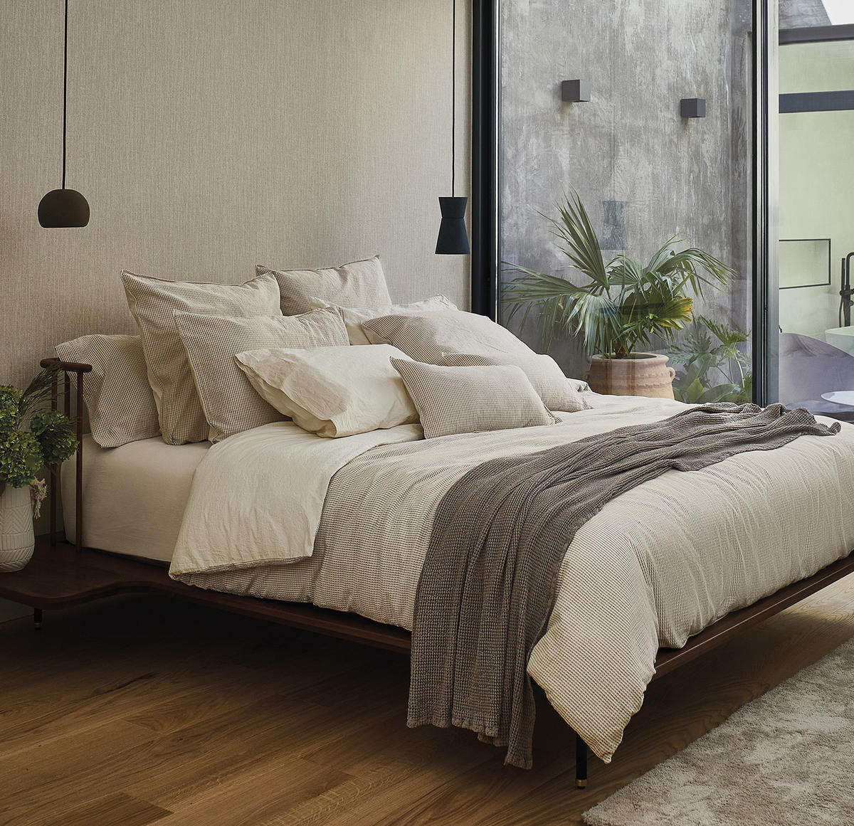 KOPFKISSENBEZUG Barcelona 2er set, 50x75 cm, Baumwolle, Beige - Beige, Textil (50/75cm) - SOWL