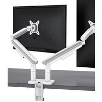 MONITORHALTERUNG, Weiß, Tischhalterung für 2 Monitore 17"-32", VESA 75x75mm, VESA 100x100mm - Schwarz, Kunststoff/Metall (95/12.4/62.3cm) - Desktronic