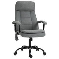 MASSAGEBÜROSTUHL Drehstuhl höhenverstellbar Lendenwirbelsäulenmassage Grau - Grau, Kunststoff (70/121/63cm) - Vinsetto