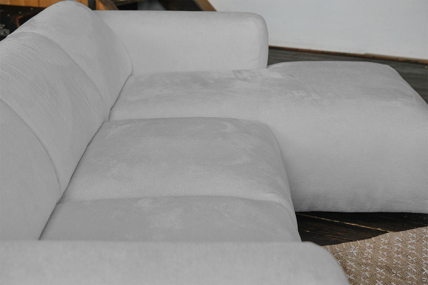 Thumbnail - Kawola Ecksofa, Silber, Textil, 3-Sitzer, Füllung: Kaltschaum, Ottomane rechts, L-Form, 280x165 cm, Wohnzimmer, Sofas & ...
