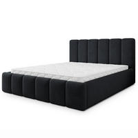 POLSTERBETT ATTORA Q 180x200 cm mit Bettkästen - Schwarz - Schwarz, Holz (180/200cm) - MASSENO