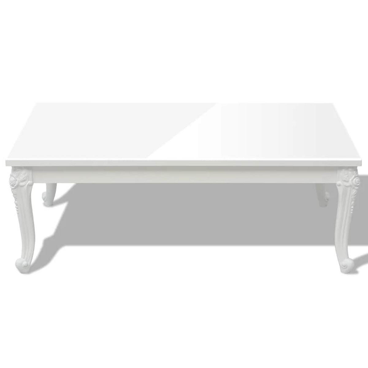 COUCHTISCH 115/65/42 Cm Hochglanz Weiss - Weiß, Holzwerkstoff (115/65/42cm) - vidaXL