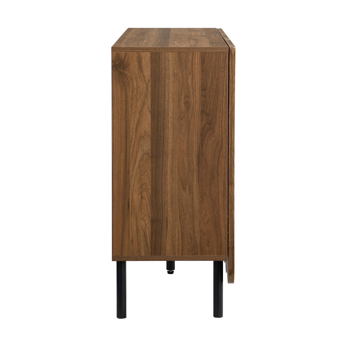 SIDEBOARD aus MDF 120x35x80 cm Walnussfarben mit Wellentüren und verstellbaren Regalböden - Walnussfarben, Holzwerkstoff (120/80/35cm) - IVMEU