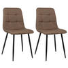 ESSZIMMERSTUHL Till, 2er Set Stoff, Gestell Metall matt Schwarz Braun - Schwarz/Braun, Textil/Metall (45/88/52cm) - TPFLiving