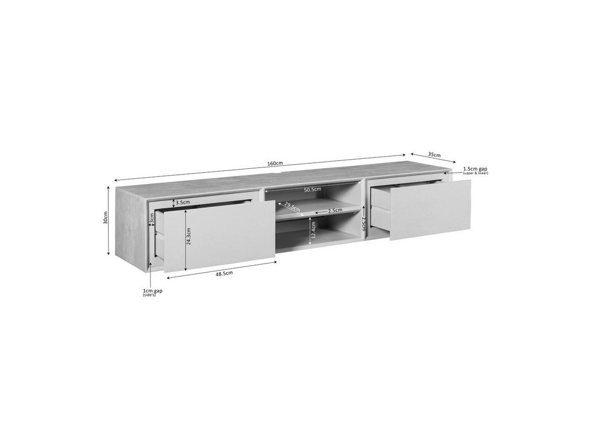 LOWBOARD Amoria Mangoholz 160 cm / 35 cm Braun - Braun, Holz (160/30/35cm) - Villa Möbel