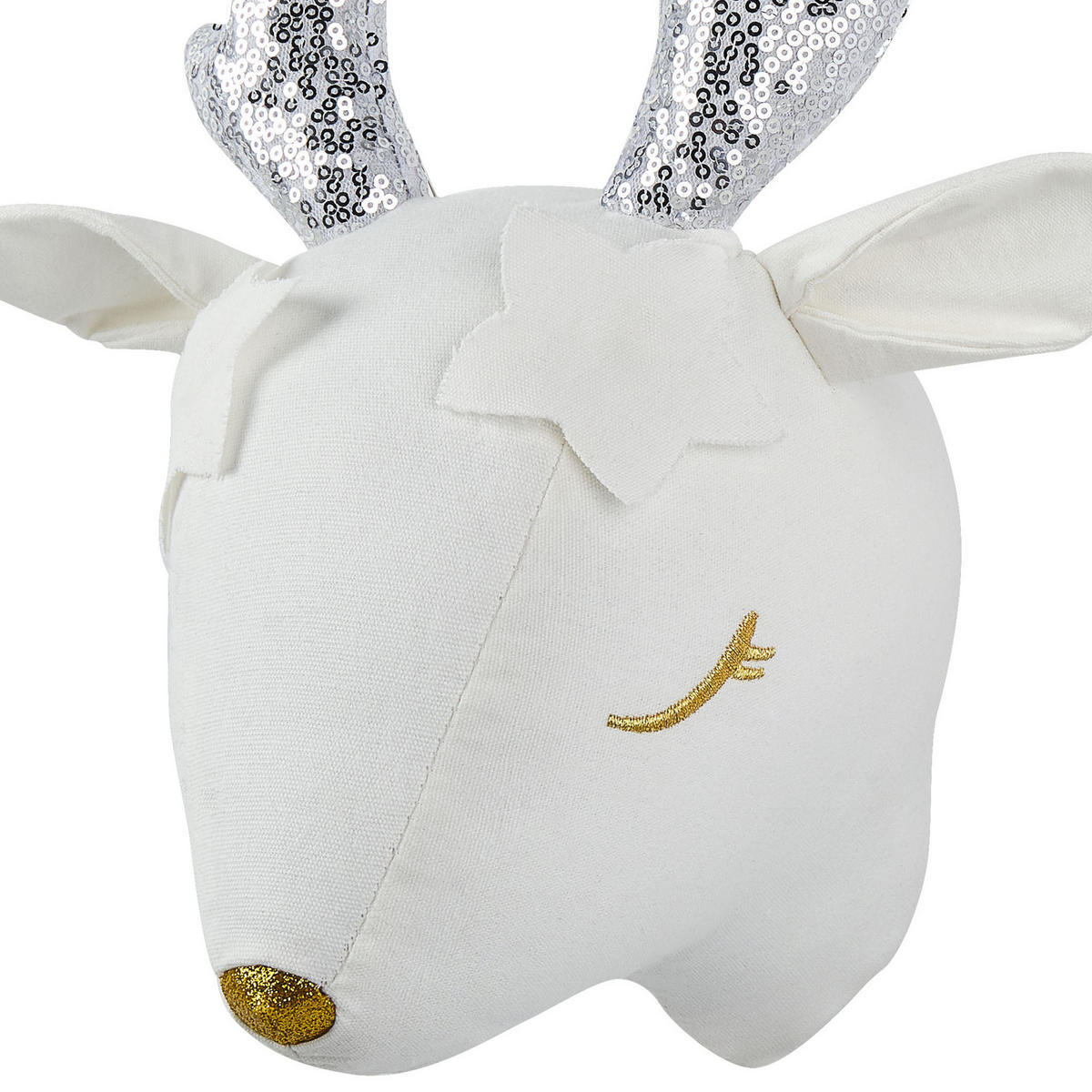 WANDDEKORATION cremeweiß/silber weiß Suzy - Weiß, Textil (20/29/18cm) - Beliani