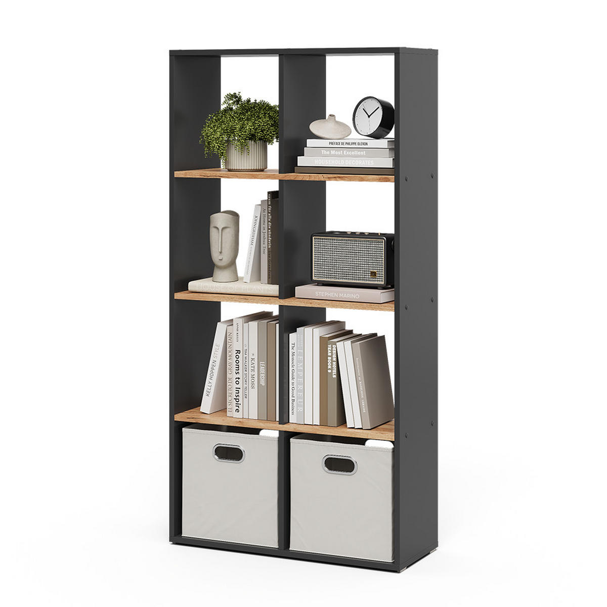 RAUMTEILER Scutum Anthrazit/Goldkraft Eiche 143 x 72 cm - Honigeiche/Anthrazit, Holzwerkstoff (143/72/29cm) - Vicco