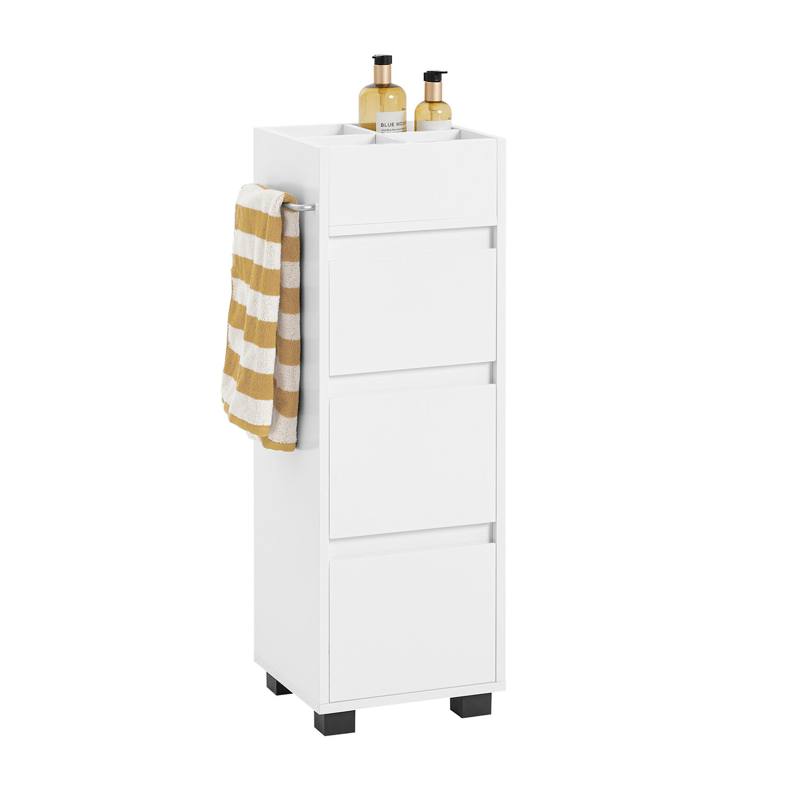 BADEZIMMERSCHRANK Weiß - Weiß, Holzwerkstoff (30/90/30cm) - SoBuy