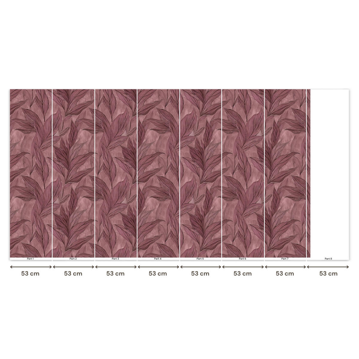 TAPETE - Blätter - Muster - Lila - 400x220 cm - Altrosa, Papier (400/220cm) - OnlyWow