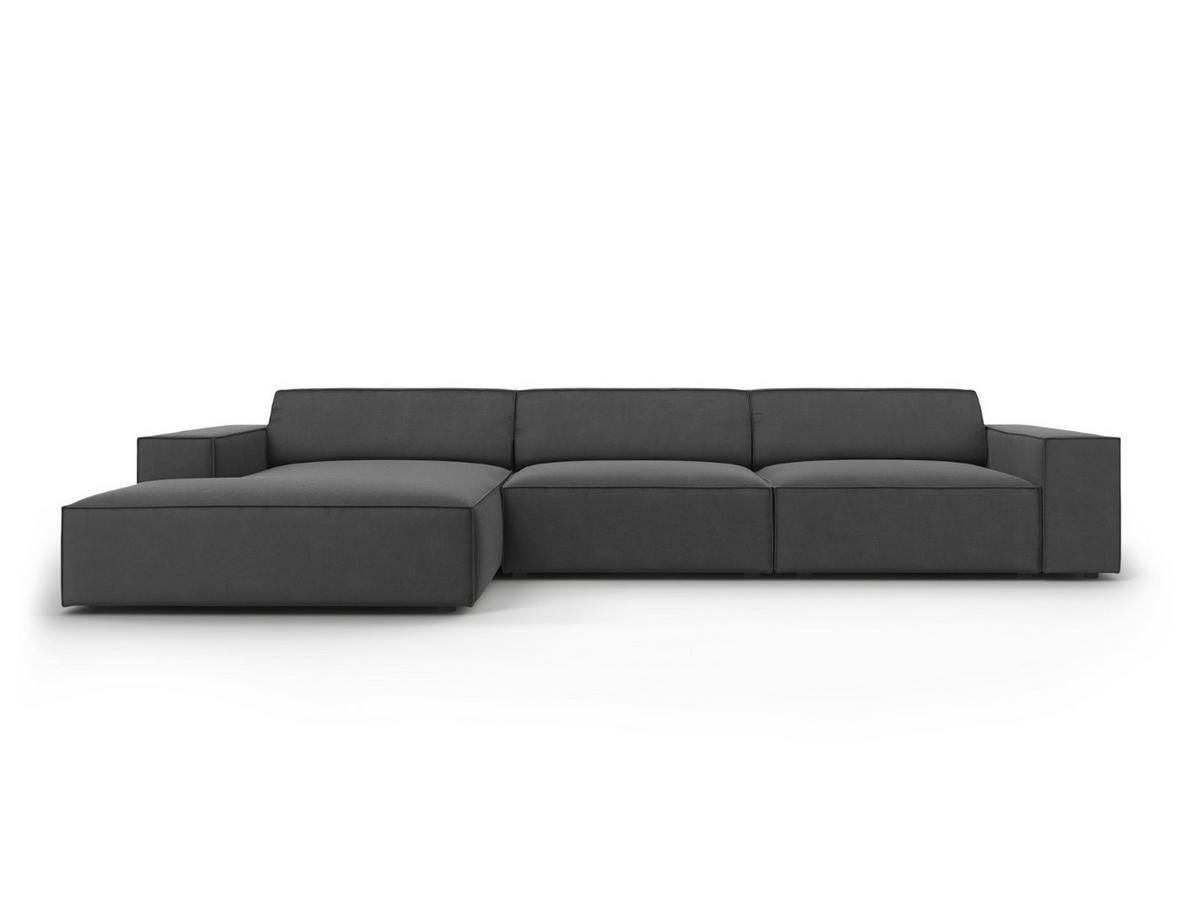 ECKSOFA links Jodie aus Samt grau 4 Sitzplätze - Grau, Textil (166/284cm) - Micadoni