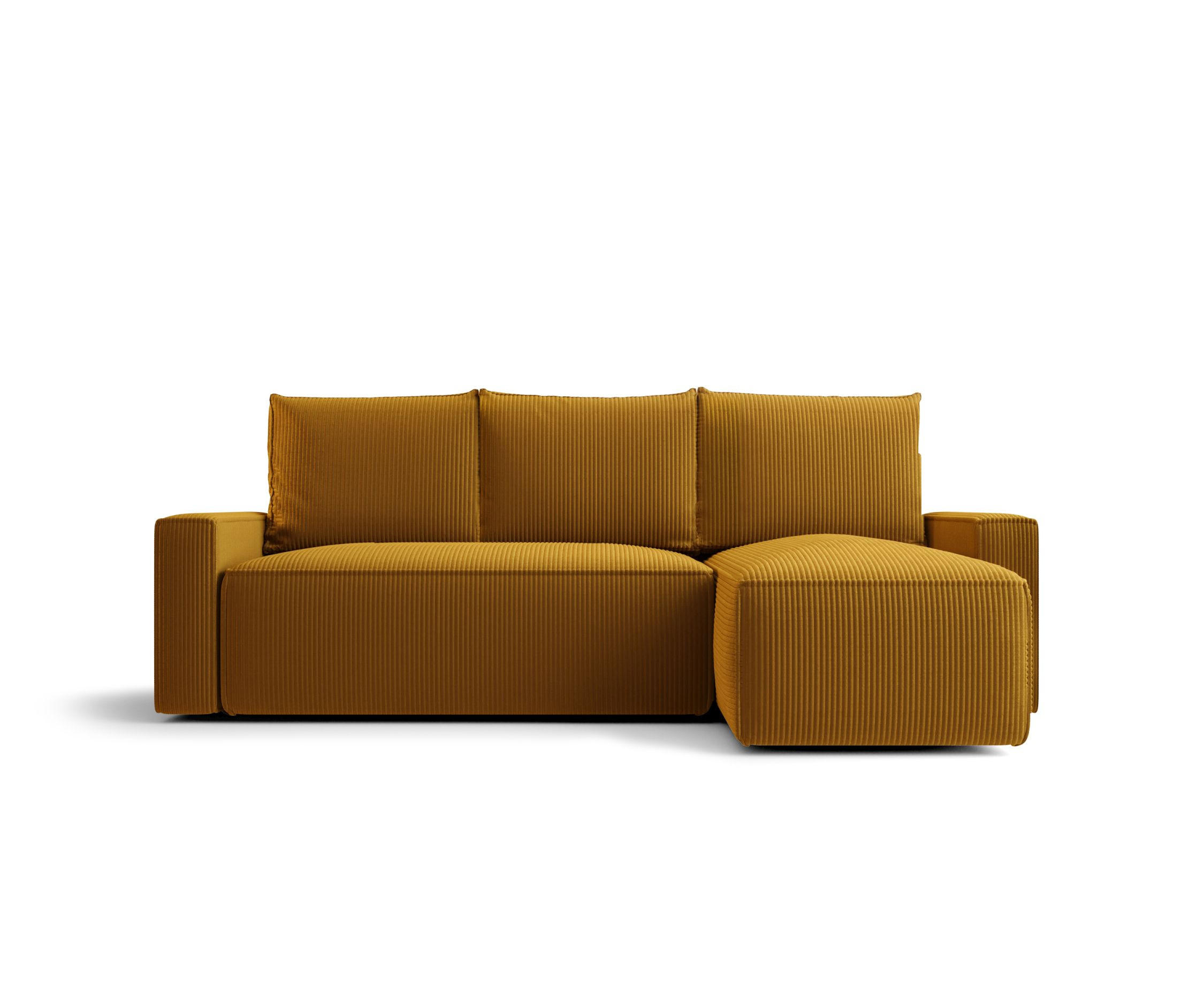 ECKSOFA mit Schlaffunktion SAVIO Poso 01 Rechts - Currygelb, Textil (232/140cm) - Bedante